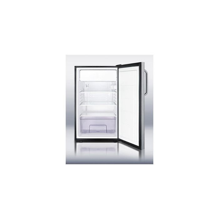 Summit CM421BLCSSADA 4.1 Cu. Ft. Stainless Steel Undercounter Compact Refrigerator N4