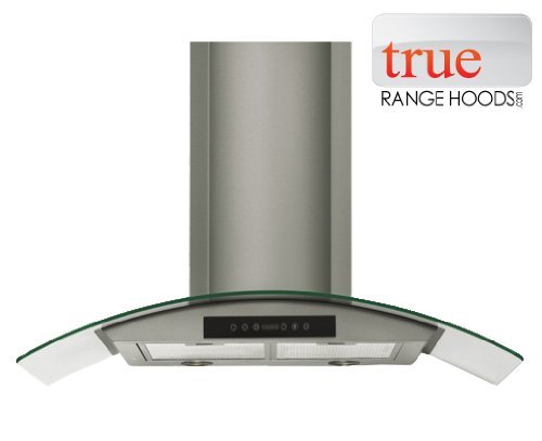 36" Stainless Tempered Glass Range Stove Cooker Hood