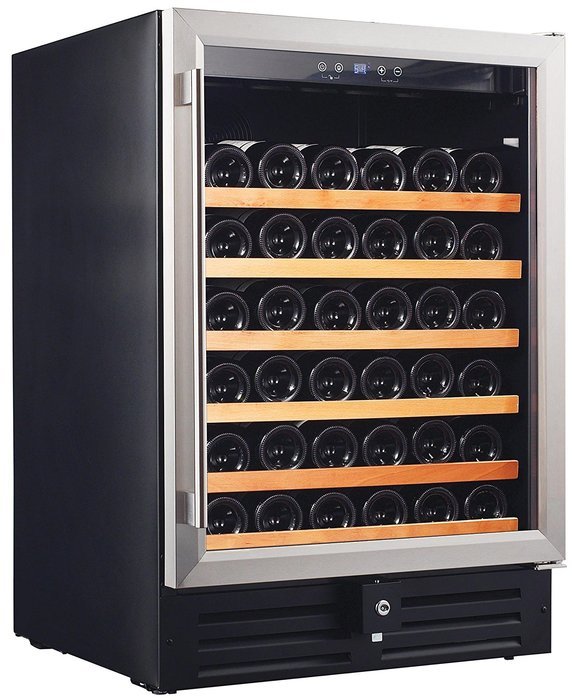 Smith & Hanks 46 Bottle Single Zone Under Counter Wine Refrigerator, 24" Width, Stainless Steel Door, Built-In... N4
