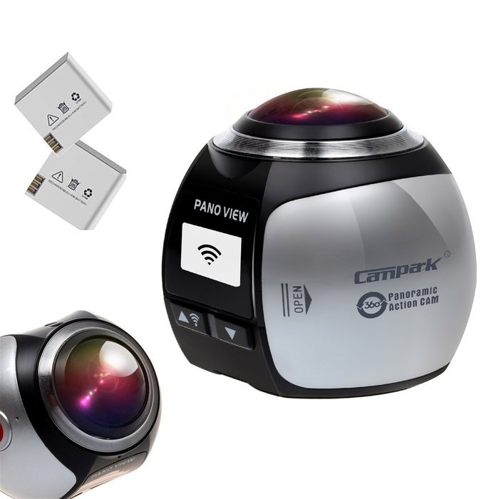 Campark 16MP 3K(2448*2448/30fps) 360 Degree Panoramic VR Action Camera,Spherical Lens,3D, Waterproof, WIFI,Support... N8