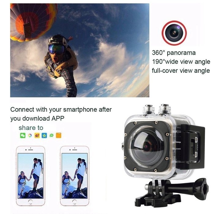 Coolbiz CUBE360S Ultra HD Wifi Action Camera 1080P 360degree Panoramic VR Video Sport Camera Mini Camcorders Helmet... N7