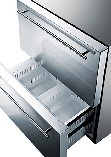 Summit SPRF2D 24" Freestanding Drawer Refrigerator-Freezer With Digital Thermostat Interior Light Fully Finished... N2