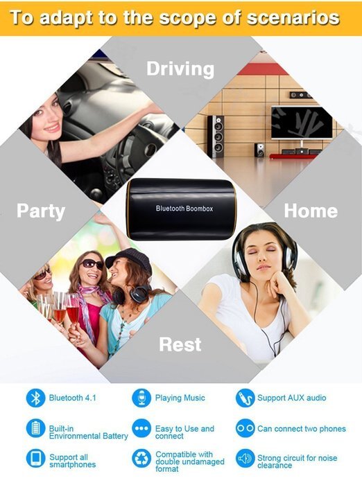 ZENGHAO Wireless Stereo Bluetooth 4.1+EDR Receiver Audio Music Box with 3.5mm Audio Plug N8