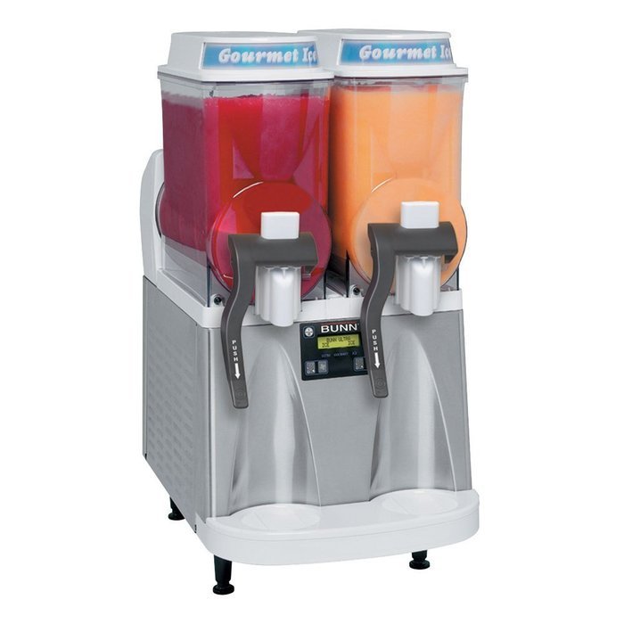 Bunn Ultra-2 HP AFI Autofill Slushy / Granita Frozen Drink Machine with 2 Hoppers - White & Stainless Steel 120V...