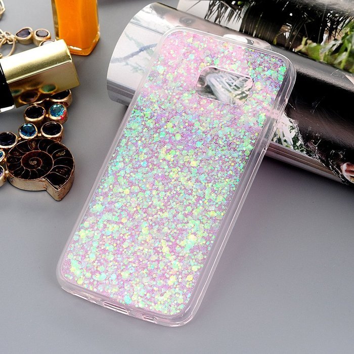 Badalink Galaxy S7 Case Shiny Glitter Sparkle Powder Series Shockproof Drop Protection Soft TPU Rubber Protective... N25