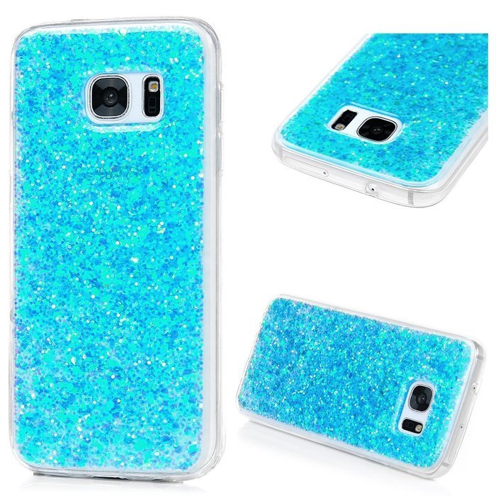 Badalink Galaxy S7 Case Shiny Glitter Sparkle Powder Series Shockproof Drop Protection Soft TPU Rubber Protective... N26