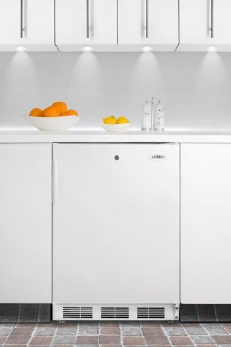 Summit AL750LBI 24" Built In Undercounter All Refrigerator in White Exterior with Automatic Defrost