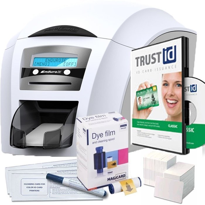 Magicard Enduro3e Dual Sided ID Card Printer & Supplies Package - Official Bundle