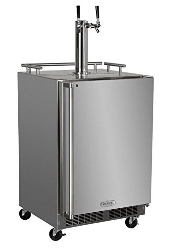 Marvel MO24BTSMRS Outdoor Mobile Beer Dispenser, Twin Tap, Solid Door, Right Hinge, 24", Stainless Steel N5