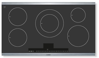 Bosch 500 Series NIT5665UC 36" Black with Stainless Steel Trim Induction Cooktop with SteelTouch