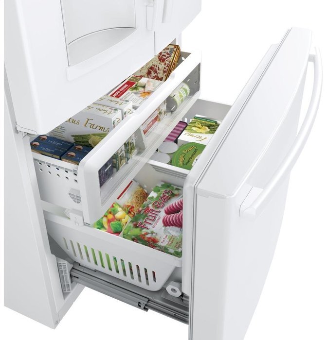 GE White French-Door Bottom Freezer Refrigerator N3