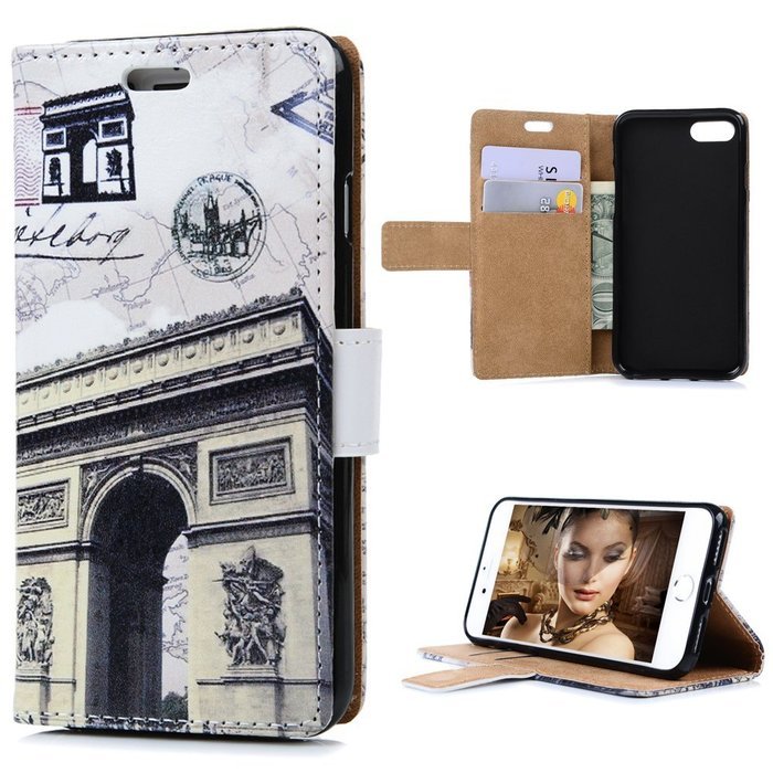 iPhone 7 Case (4.7 inch) - Wallet Folio Flip Premuim PU Leather Case Colorful Print Design with Stand Magnetic... N90