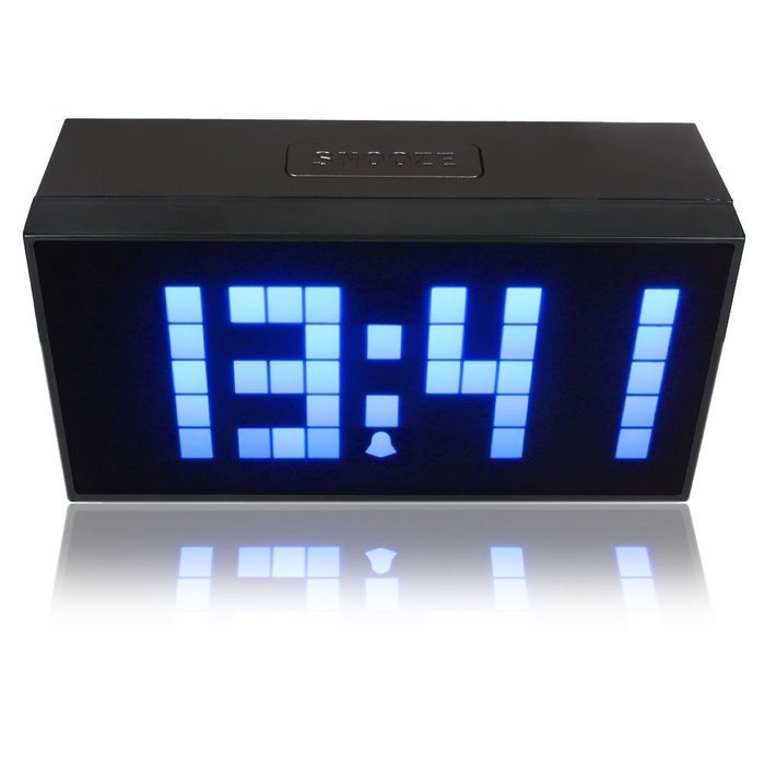 RioRand&reg; Digital Large Big Jumbo LED Snooze Wall Desk Alarm Day of Week Calendar Clock Blue（size:170mm*85mm*55mm)