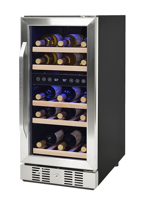 NewAir AWR-290DB Compact 29 Bottle Compressor Wine Cooler, Black/Stainless Steel N9