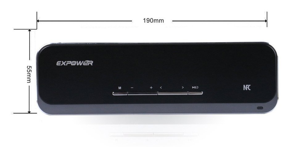 Expower BT28S Dual Drive Superior 3D Stereo Surround Sound Wireless Portable Speaker, Black