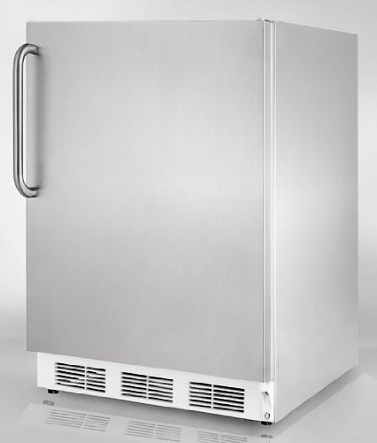 Summit AccuCold FF7-CSS 24" 5.5 cu.ft. Capacity Compact Refrigerator with Automatic Defrost Adjustable Thermostat...