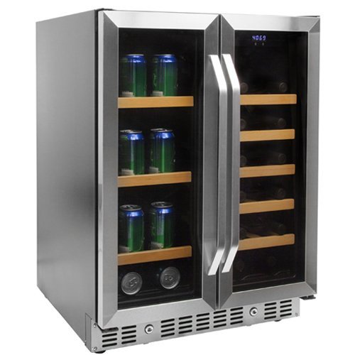 EdgeStar 24 Inch Built-In Wine and Beverage Cooler with French Doors N3