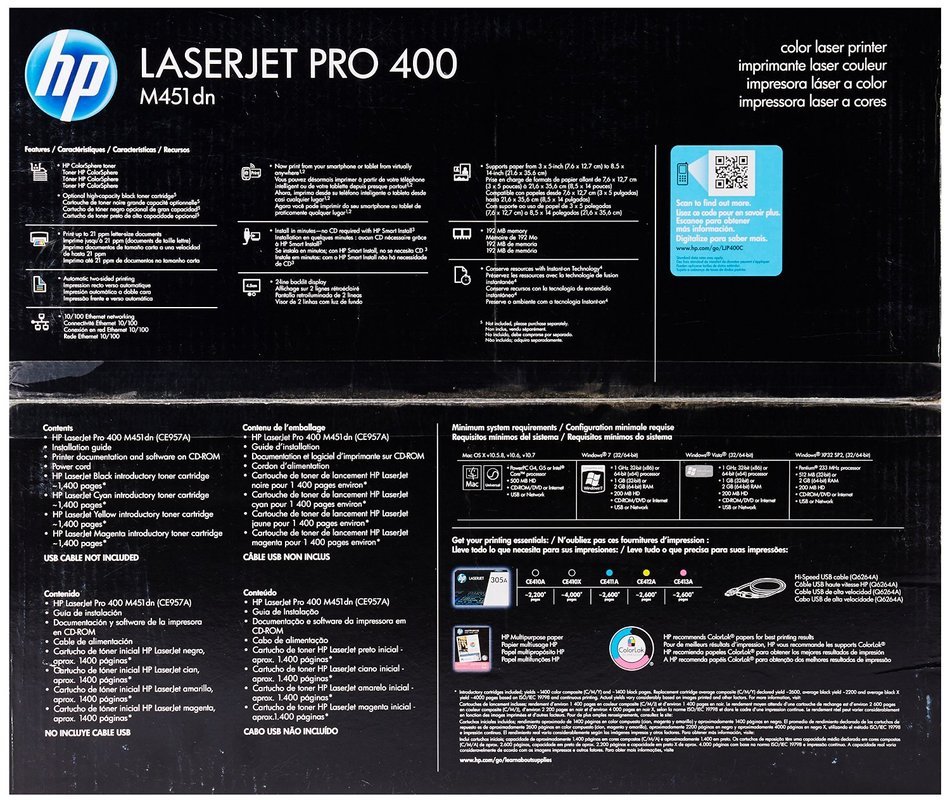 HP Laserjet Pro M451dn Color Printer (Discontinued By Manufacturer) N4