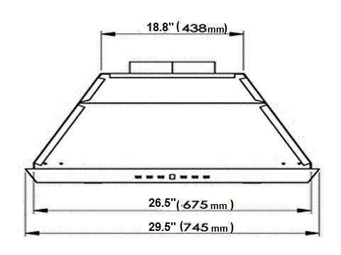 NT AIR Range Hood Built-In Under Cabinet CH-200 Led 30 N2