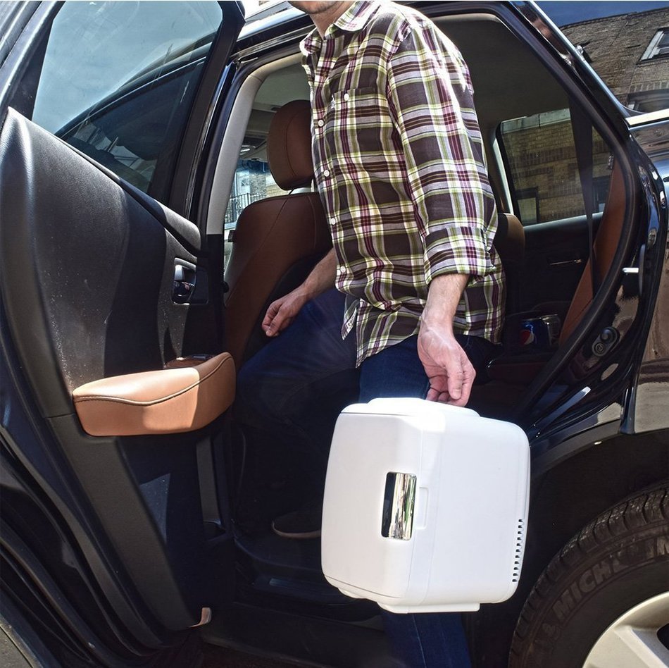 RUIMI 4L Mini Fridge Portable refrigerator Cooler and Warmer Compact Single Door Car, RV or Boat also for Home... N14