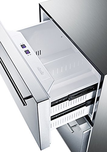 Summit SPRF2D 24" Freestanding Drawer Refrigerator-Freezer With Digital Thermostat Interior Light Fully Finished... N4