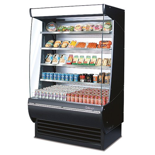 Turbo Air TOM36DX 36" Extra Deep Display Merchandiser with Automatic Condenser Cleaning System Advertising Panel...