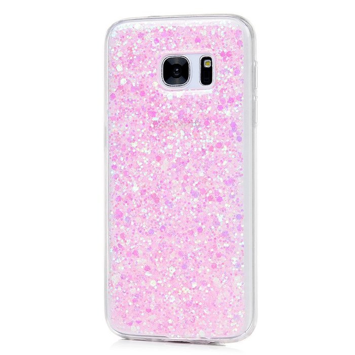 Badalink Galaxy S7 Case Shiny Glitter Sparkle Powder Series Shockproof Drop Protection Soft TPU Rubber Protective... N28