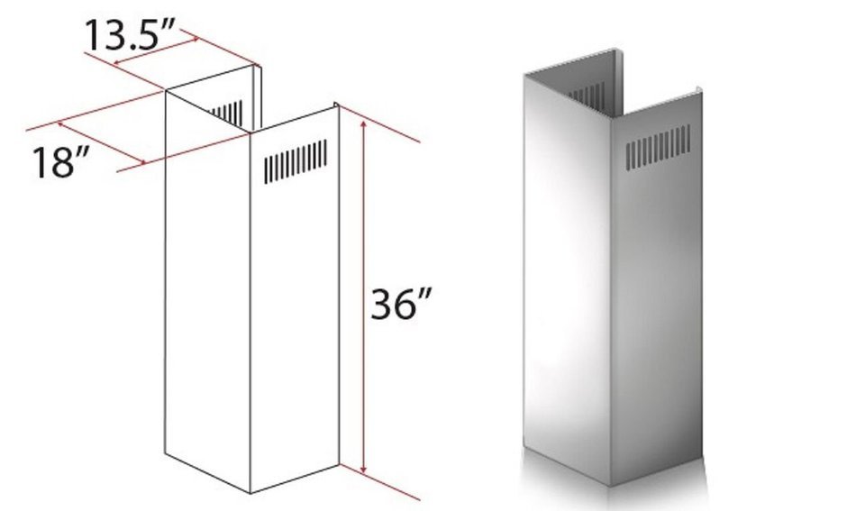 ZLINE 1-36 in. Chimney Extension for 9 ft. to 10 ft. Ceilings N5