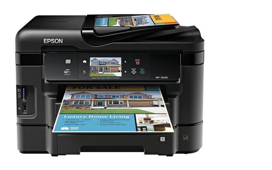 Epson WorkForce WF-3540 Wireless All-in-One Color Inkjet Printer, Copier, Scanner, 2-Sided Duplex, ADF, Fax. Prints...