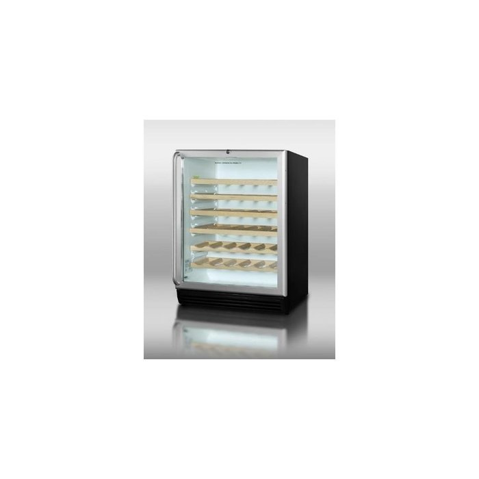Summit SCR600BLSHADA: ADA compliant, commercially approved glass door beverage center with black cabinet, full-length... N3