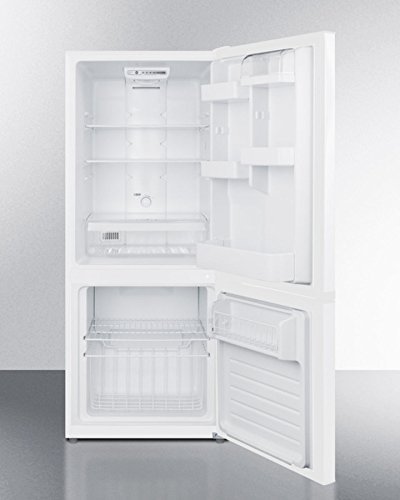 Summit FFBF100W 24" Energy Star Bottom Freezer Refrigerator with 10.2 cu. ft. Capacity Frost-Free Operation Humidity...