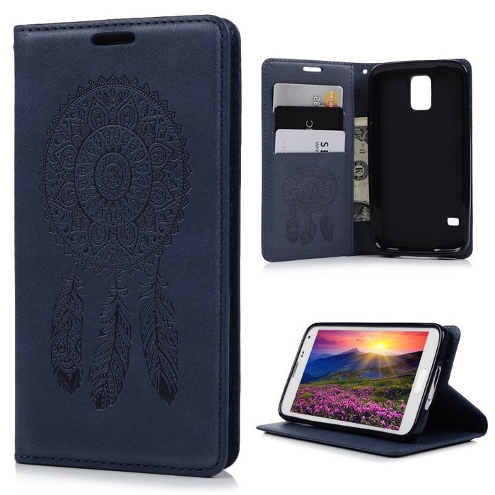 Galaxy S5 Case, YOKIRIN Printed Dream Catcher & Campanula Design [Wrist Strap] Flip Folio... N41