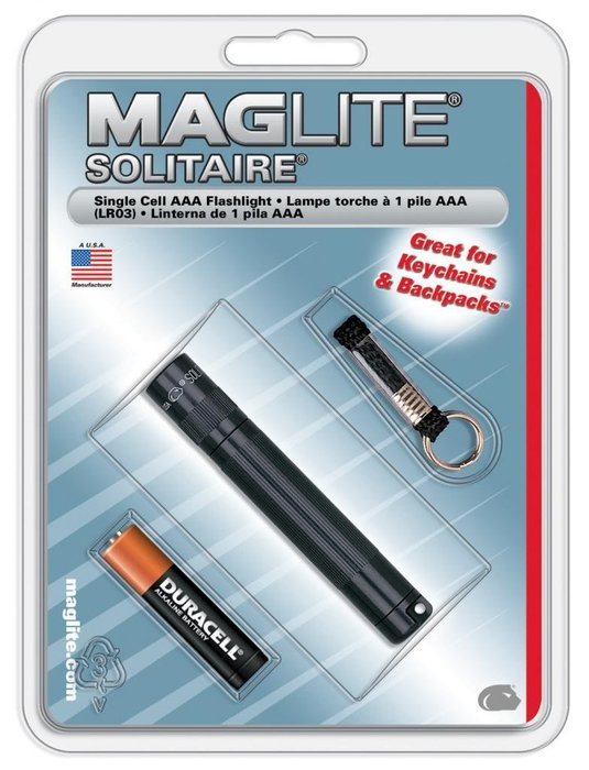 MAGLITE Solitaire Single Cell Handy Torch - Lamp - AAA - Aluminum Casing - Black / K3A016 /