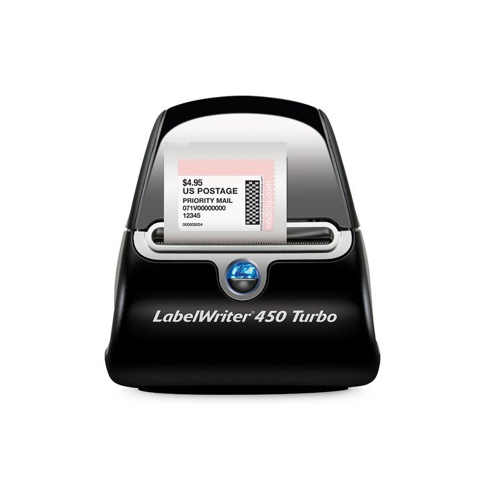 DYMO LabelWriter 450 Turbo Label Maker with Bonus LW White Address Labels, 1-1/8-In. x 3-3-1/2-In., Roll of 350 N3