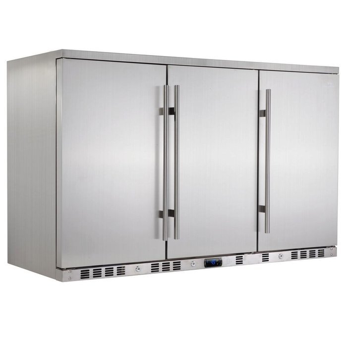 KingsBottle 140 Can Outdoor Beverage Cooler, Solid Stainless Steel Door N2