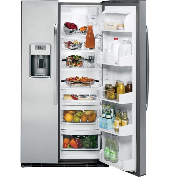 GE PSE25KSHSS Profile 25.4 Cu. Ft. Stainless Steel Side-By-Side Refrigerator - Energy Star N5