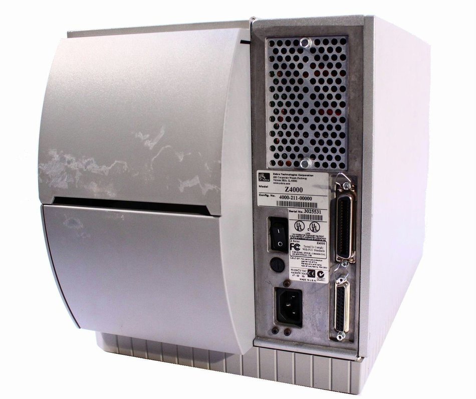 Zebra Z4000 Thermal Barcode Label Tag Printer 4000-211-00000 Parallel Serial 300DPI N3