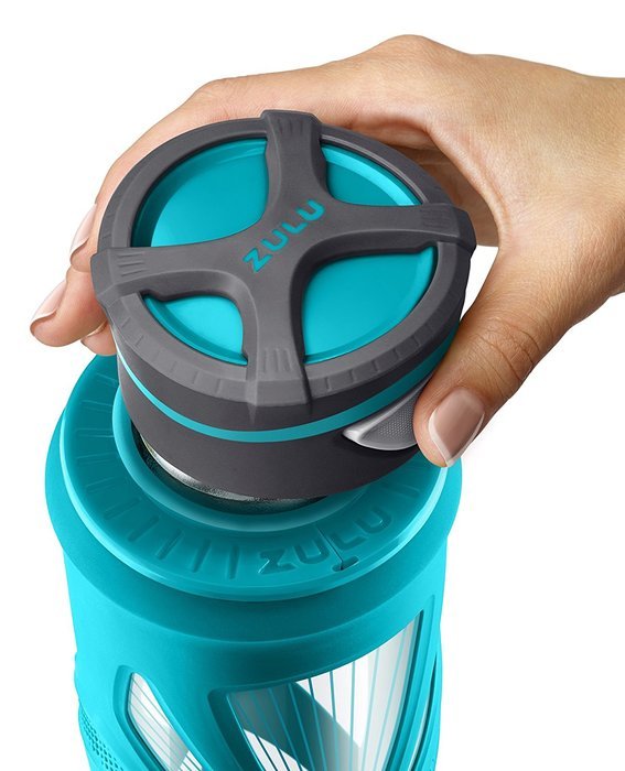 Zulu Core Glass Water Bottle with Quick-Cap Lid N11