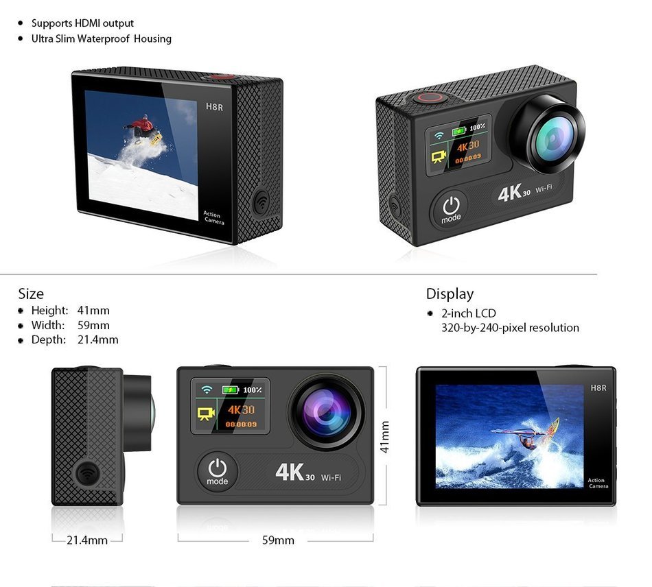ROCAM DV-H8R Sport & Action Video Camera (Black) N2