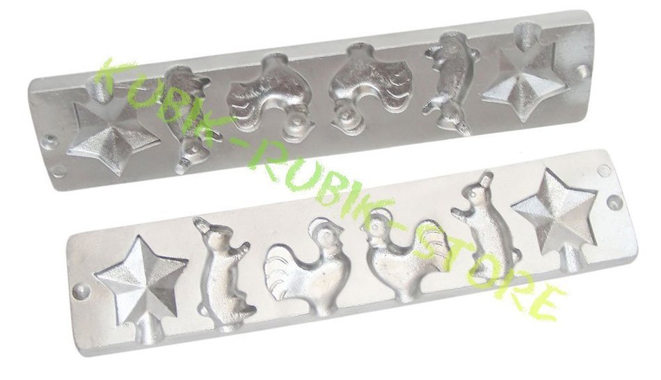 Russian Vintage Cast Iron Original Candy Lollipop Mold Form Ussr 'stars' N2