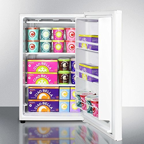 Summit FS603 22" Compact Upright Freezer with 5 cu. ft. Capacity Adjustable Thermostat Wire Shelves and Manual... N3