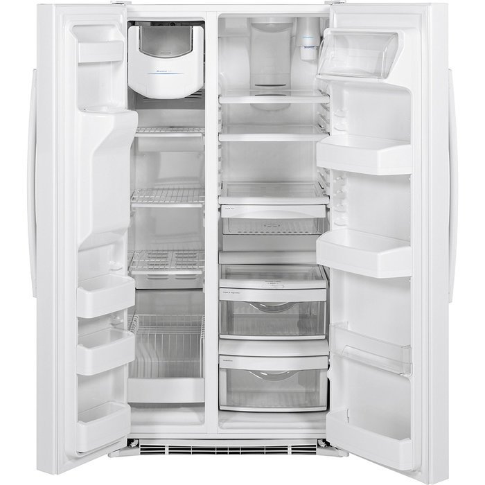 GE GSE25GGHWW 25.4 Cu. Ft. White Side-By-Side Refrigerator - Energy Star