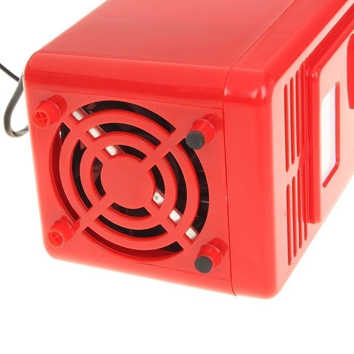 ThreeH New Mini Red USB Fridge Cooler Beverage Drink Cans Cooler/Warmer Refrigerator for Laptop PC Computer Red... N8