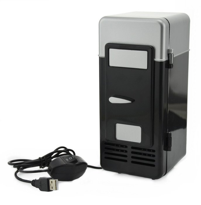 ThreeH New Mini Red USB Fridge Cooler Beverage Drink Cans Cooler/Warmer Refrigerator for Laptop PC Computer Red... N9