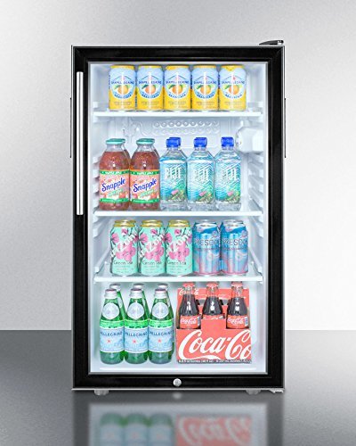 Summit SCR500BLBI7HVADA: Commercially listed ADA Compliant 20" wide glass door all-refrigerator for built-in use... N2