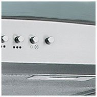 Range Hood Wall Mounted Stainless Steel Black Glass 30" KA-112-B. Made in Italy.