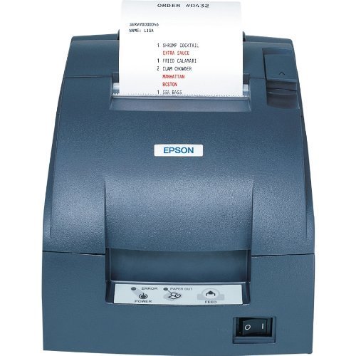 TM-U220D, Impact, two-color printing, 6 lps, Ethernet , Tear bar, RoHS, power supply (Part# C825343) , Dark gray