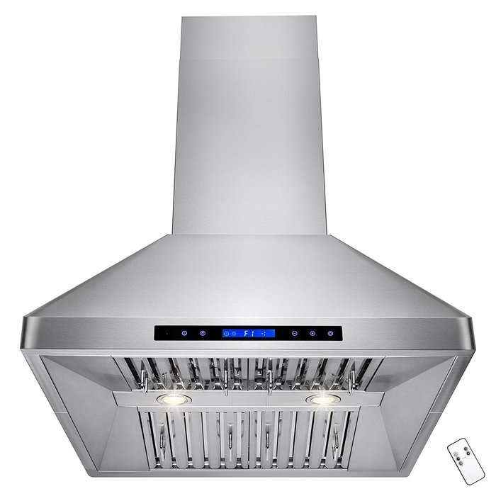 AKDY 30" Stainless Steel Island Mount Touch Control LED Display Removable Baffle Filter Kitchen Range Hood Cooking... N3