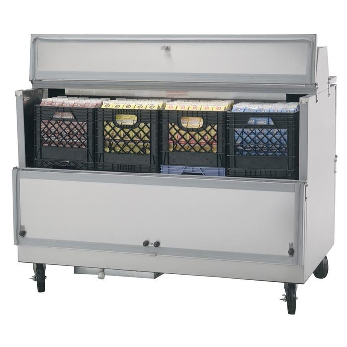 Beverage Air STF58-1-S Dual Access Sixteen Crate Capacity Milk Cooler in Stainless Steel