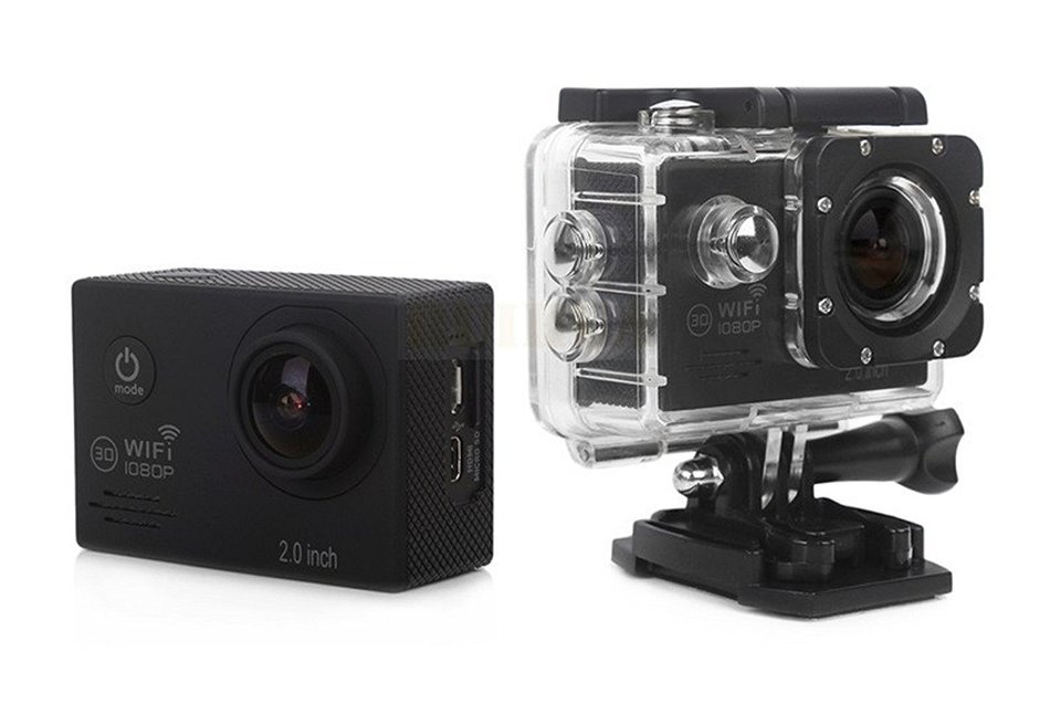 (Black) Action Camera SJ7000 Wifi 2.0 LTPS LED mini cam recorder marine diving 1080P HD DV Go pro style two batteries... N2
